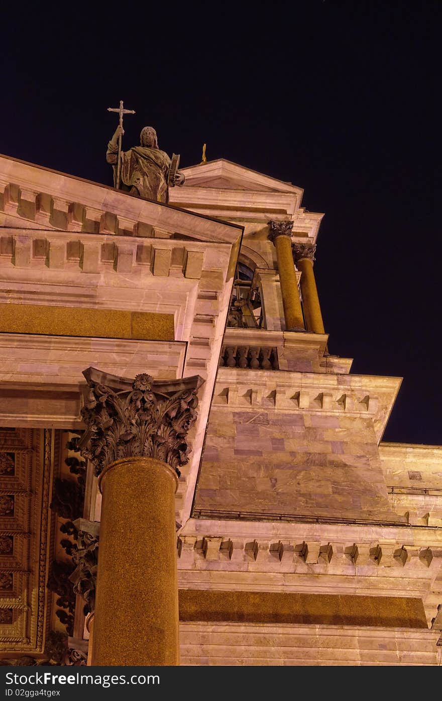 Saint Petersburg, Russia, night view of St. Isaac's Cathedral. Saint Petersburg, Russia, night view of St. Isaac's Cathedral