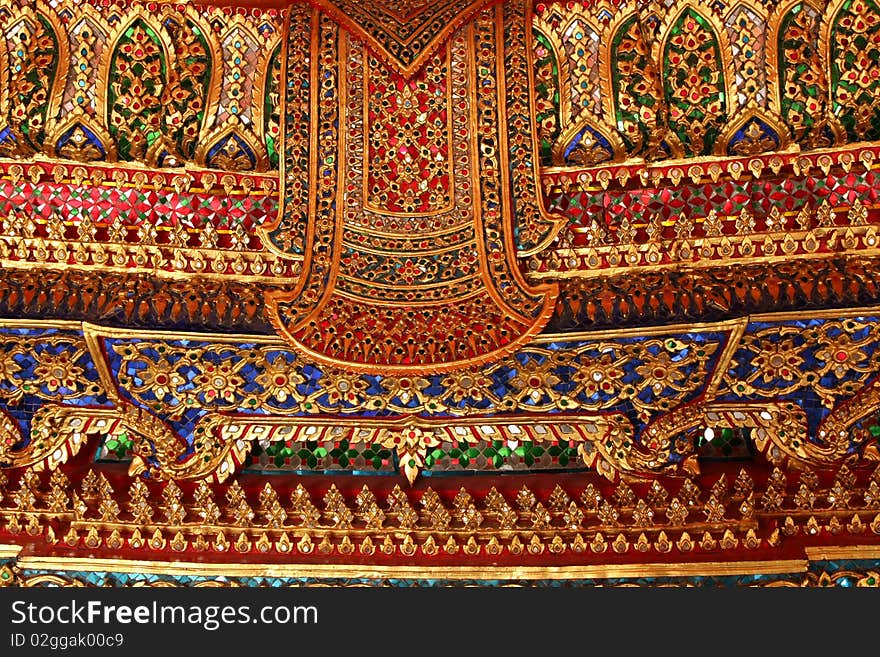 Seat of Buddha and details in Wat Pho, Thailand