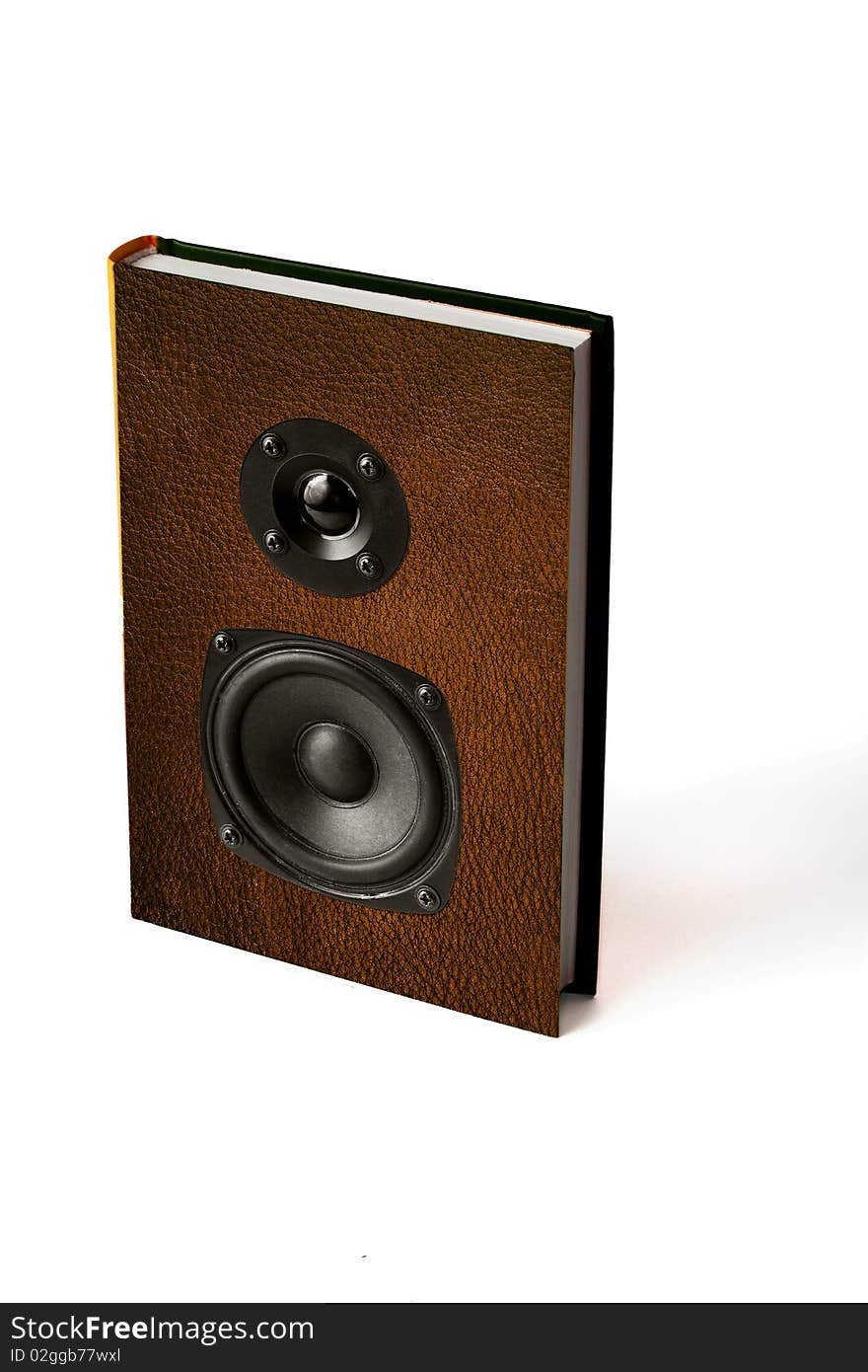 Image of book with speakers (audiobook). Image of book with speakers (audiobook)