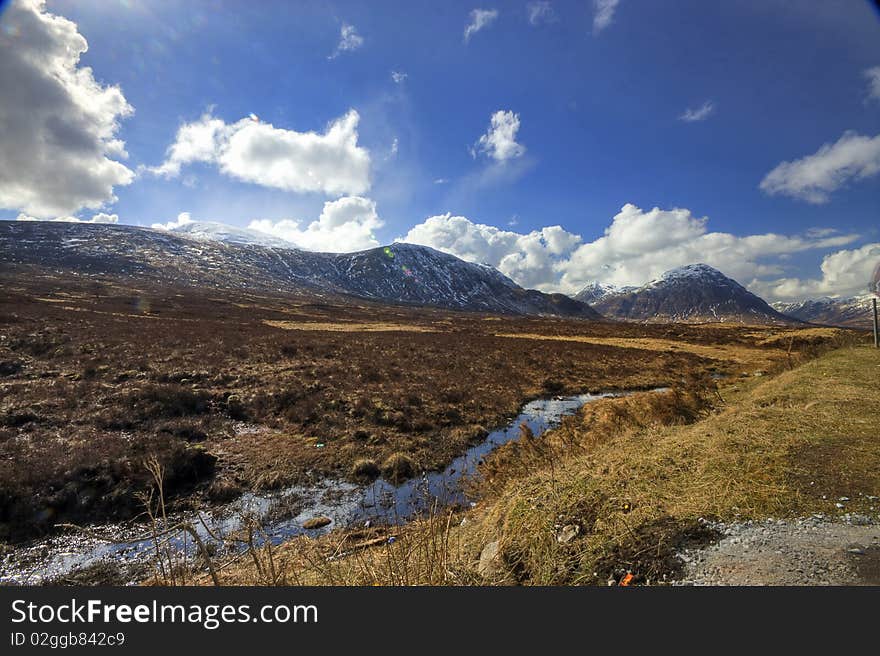 A view of higland mountain in scotland