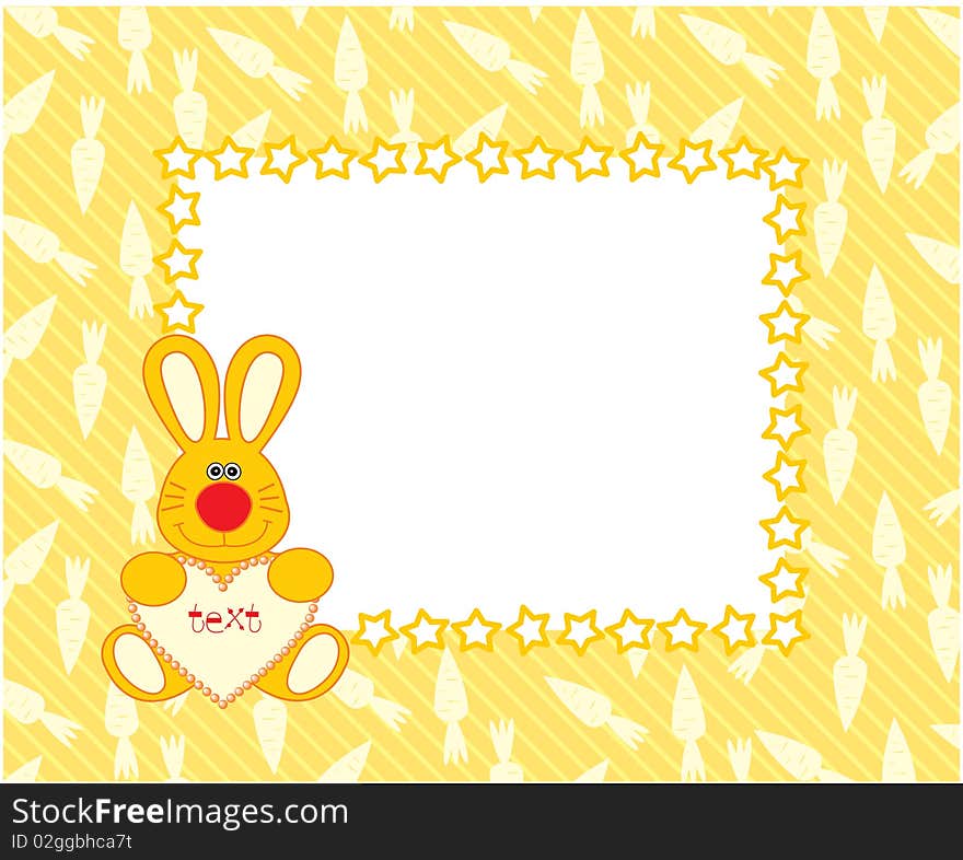 The Beautiful frame with hare by toy. The Vector illustration. The Beautiful frame with hare by toy. The Vector illustration.