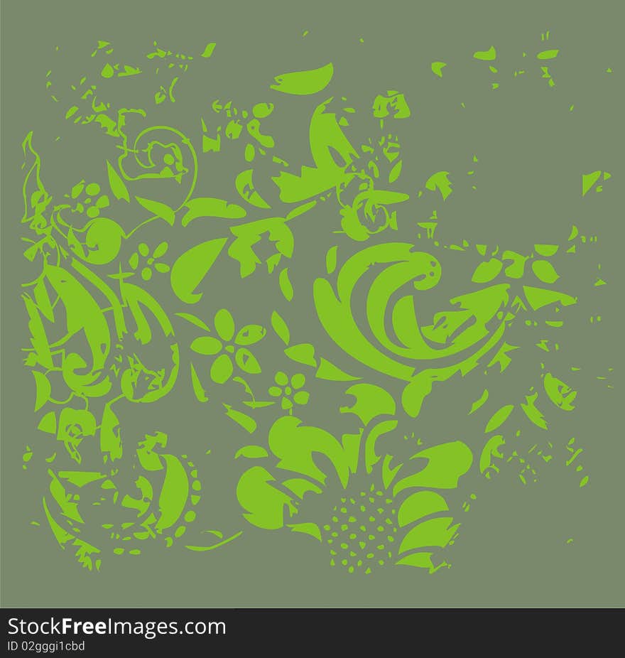 Green floral design consisting of graphic design background. Green floral design consisting of graphic design background