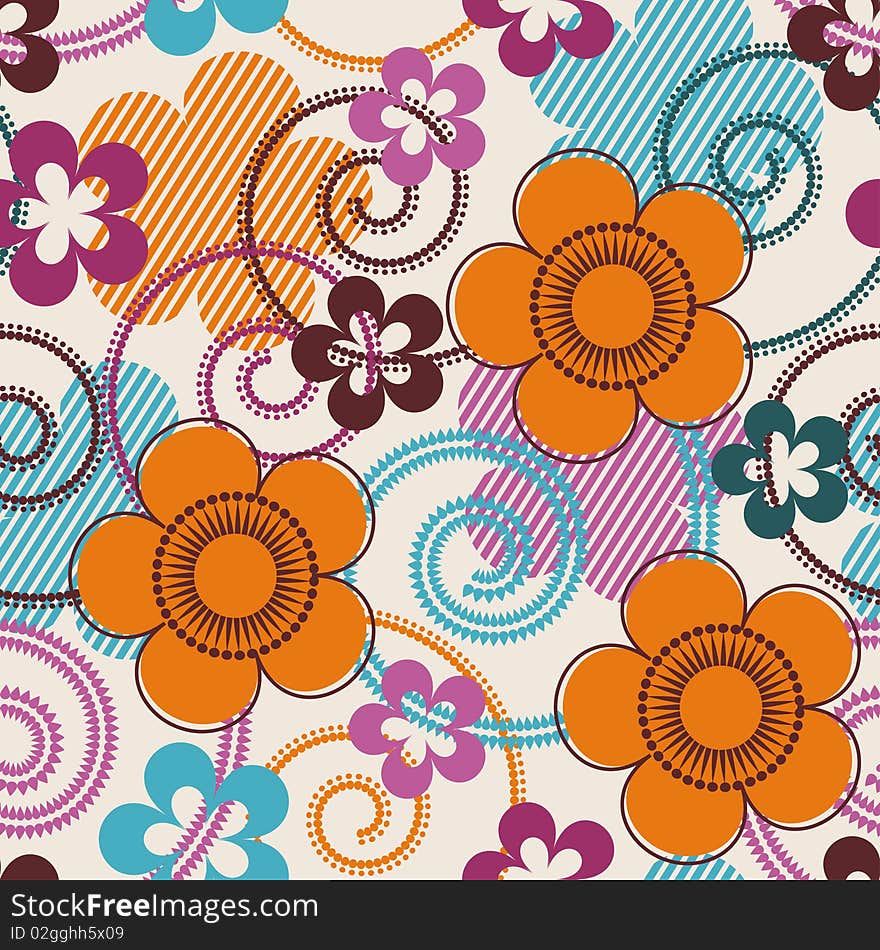 Seamless pattern with abstract flowers. Seamless pattern with abstract flowers