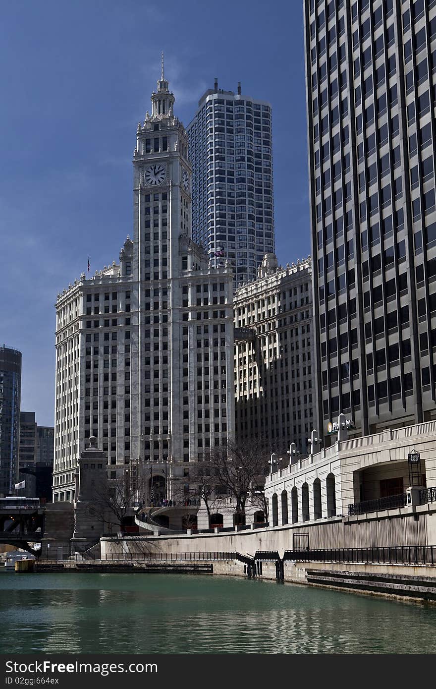 Water front Building Chicago in the end of the winter. Water front Building Chicago in the end of the winter