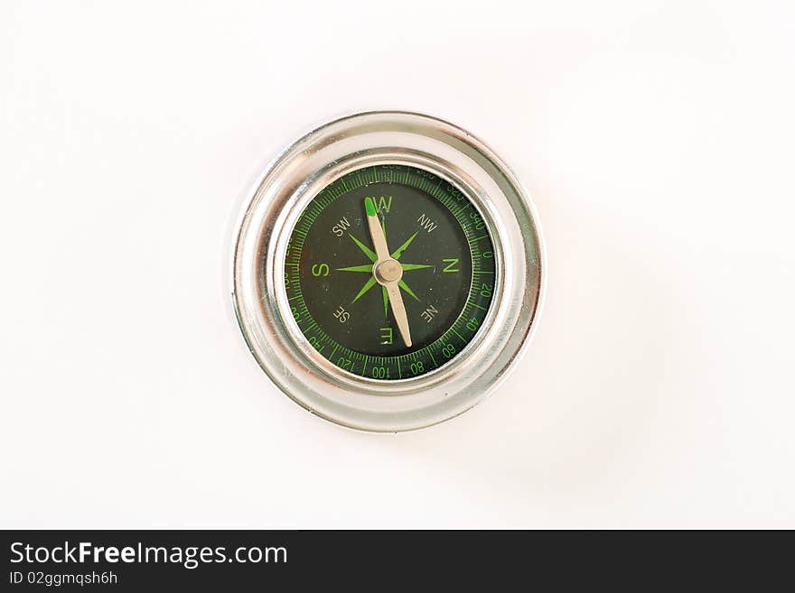 Shot of a compass on white