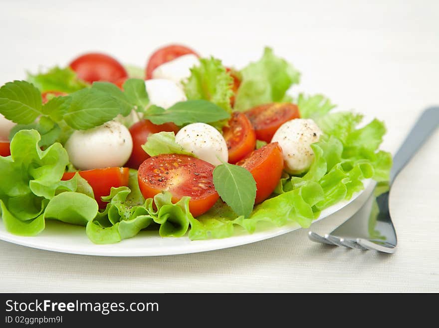 Salad With Tomatoes And Mozzarella