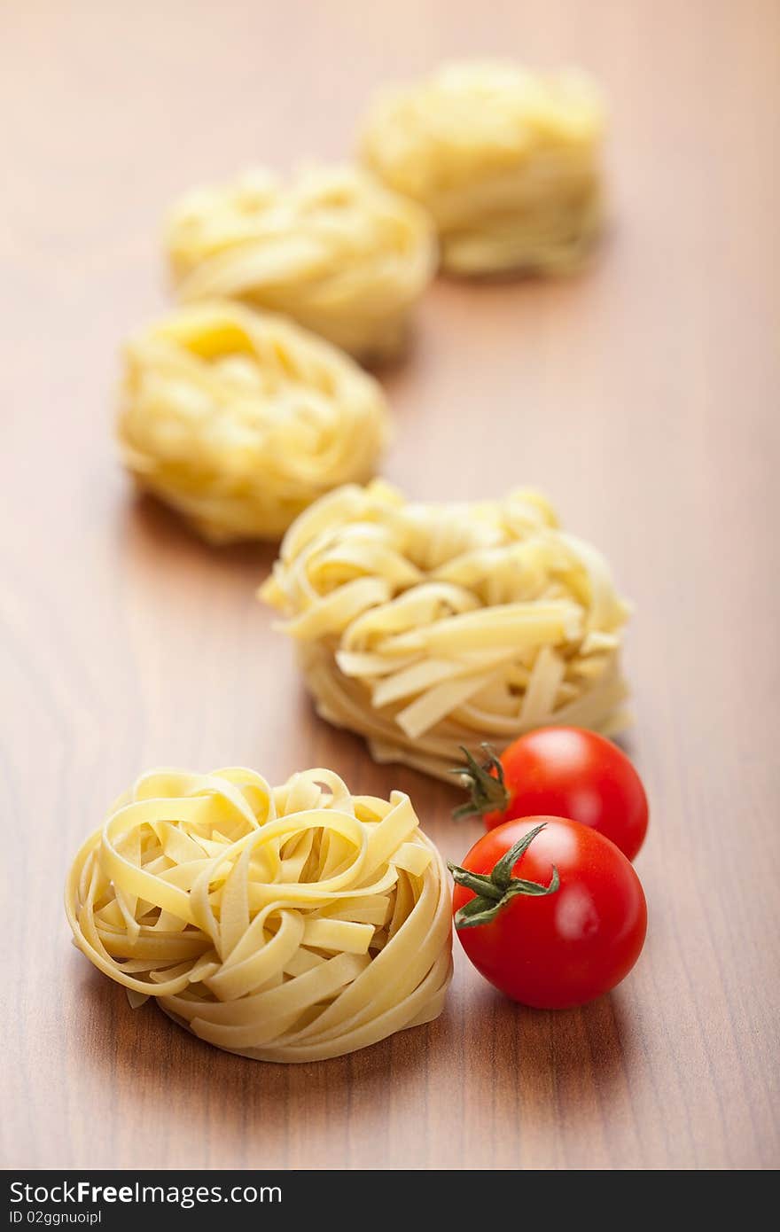 Pasta tagliatelle and tomatoes