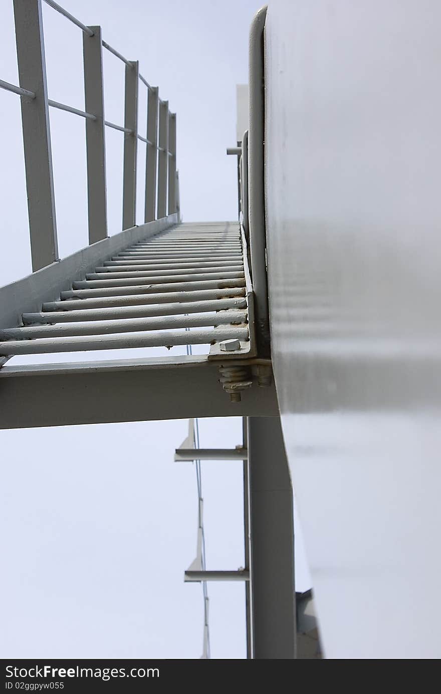 Metal ladder vertically upwards, to heavens