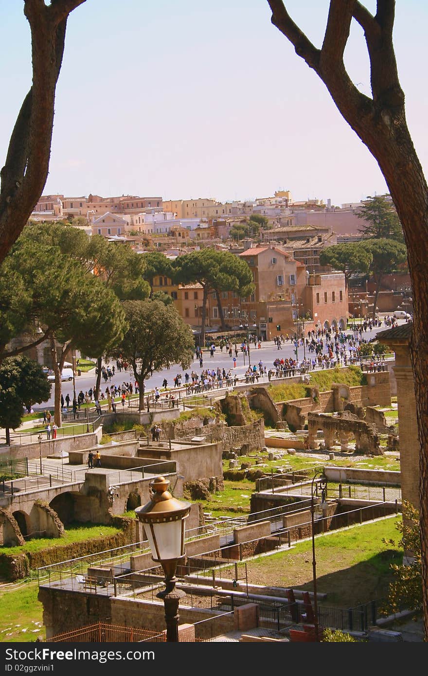 Rome-the fori imperiali street