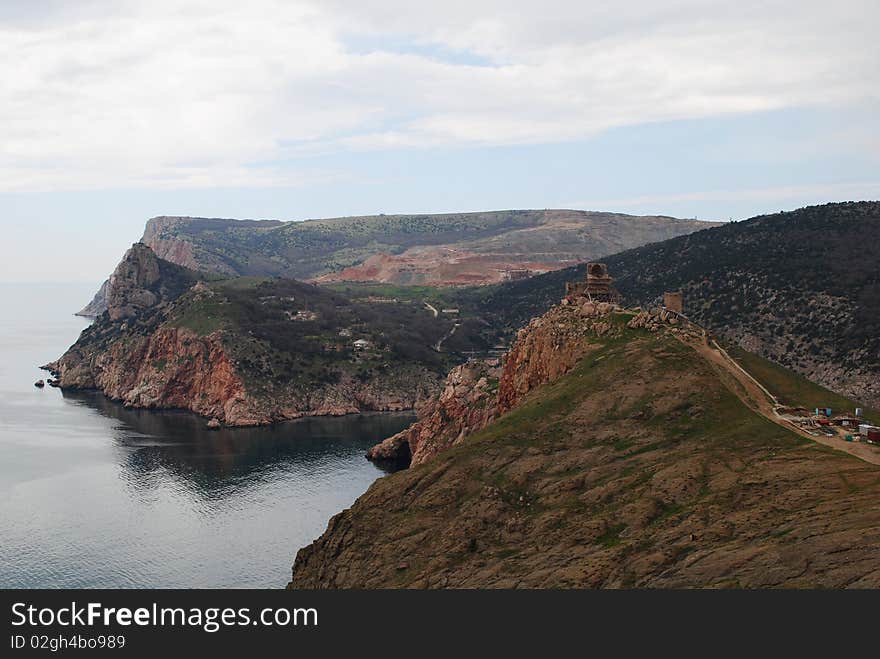 Rock-ribbed coast, the open sea. Rock-ribbed coast, the open sea