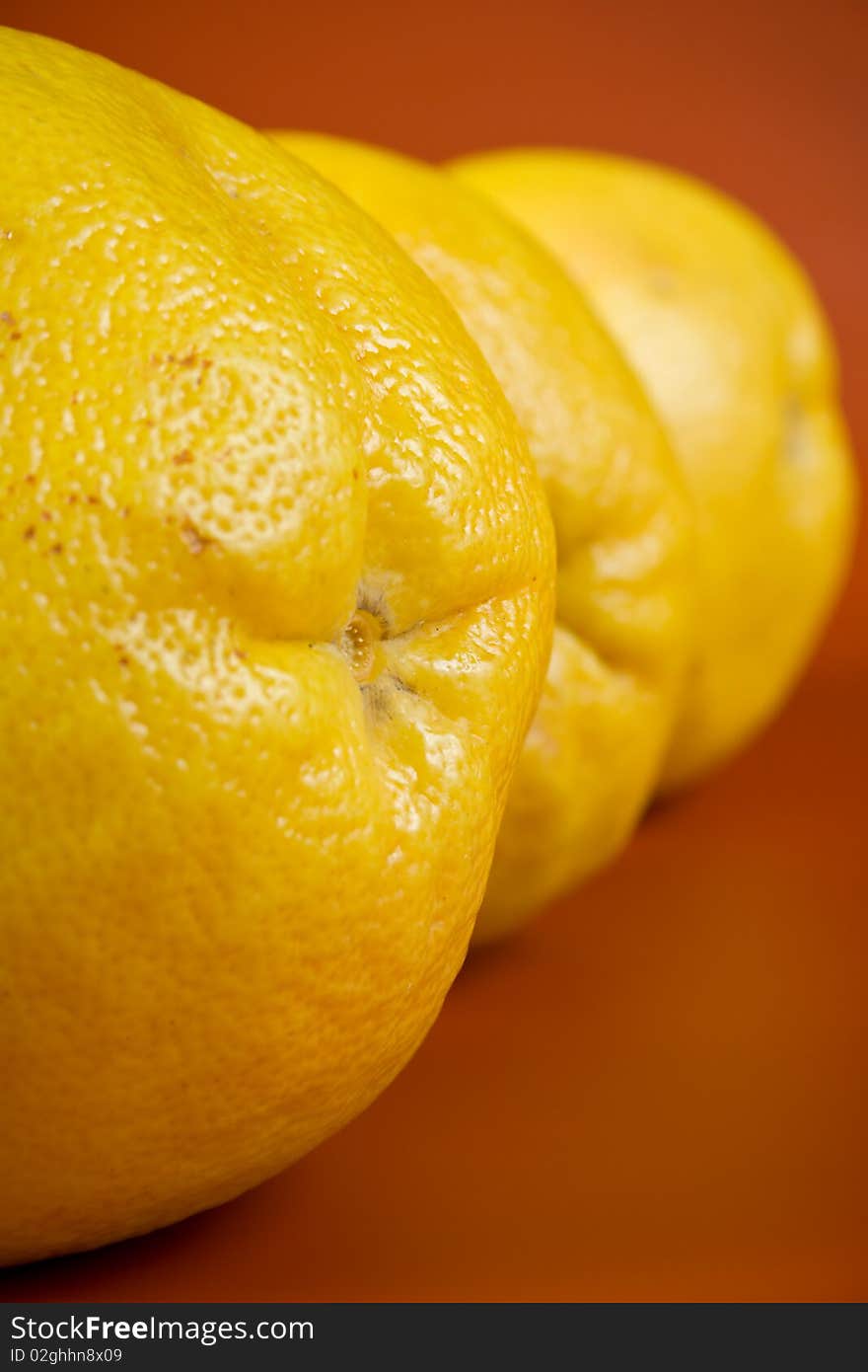 Grapefruit on a red backgroung