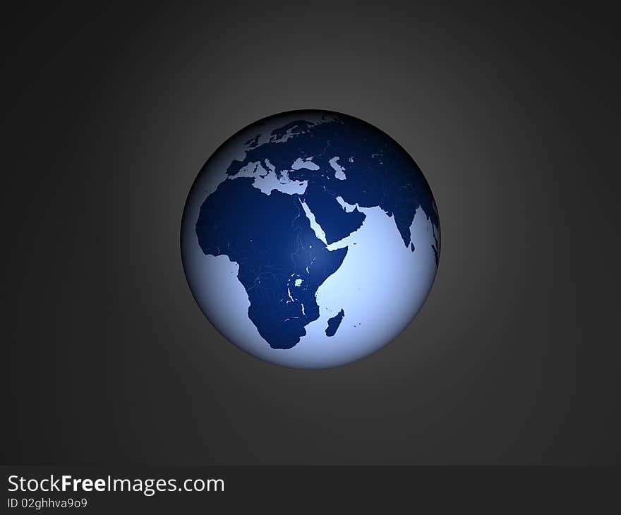 Blue Earth in space, Africa is main continent. Blue Earth in space, Africa is main continent.