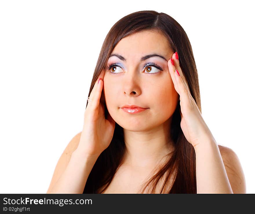 Young woman posing in studio. Young woman posing in studio