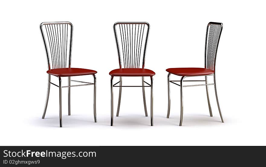 Chairs on the white background