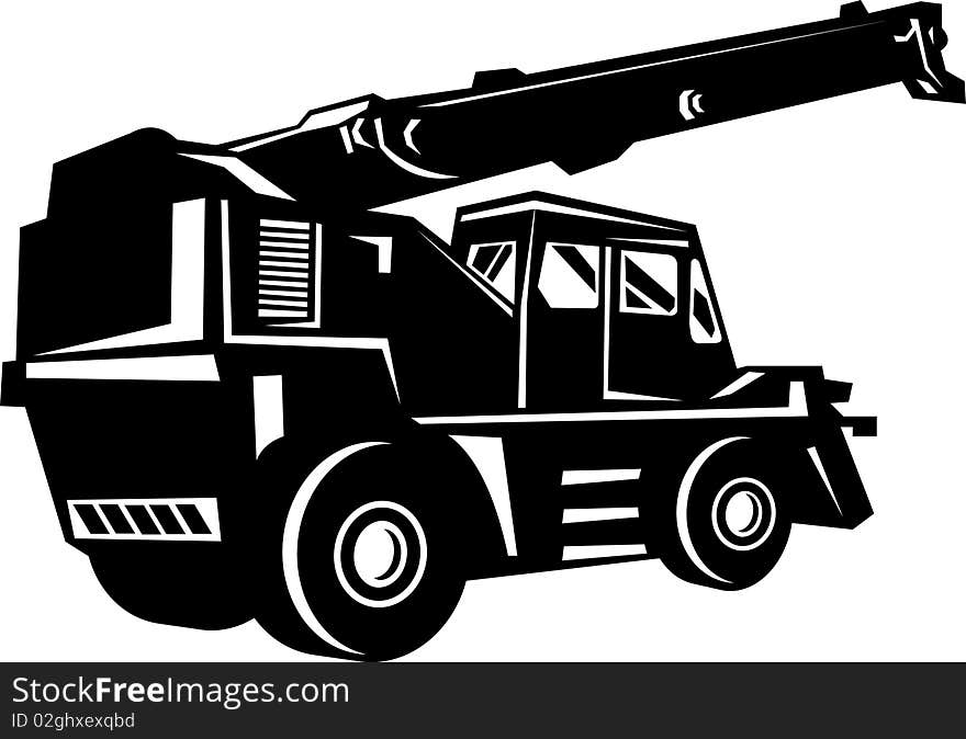 Illustration Of A Rough Terrain Crane