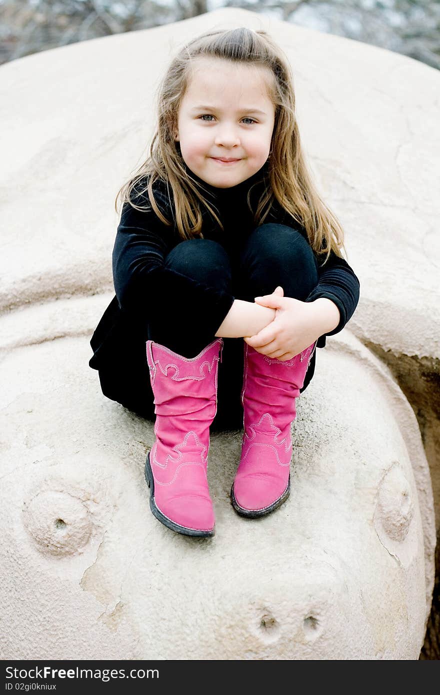 Portrait of a Girl & Turtle Statue