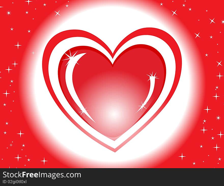 This image is an illustration of red shiny heart background with love illustration. This image is an illustration of red shiny heart background with love illustration.