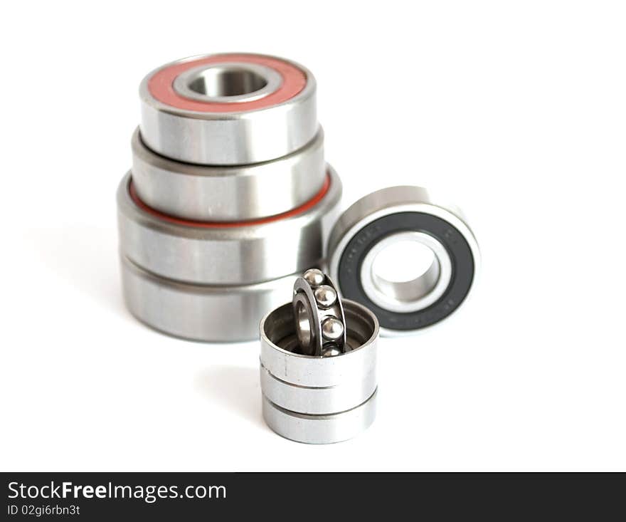 Bearings on a white background