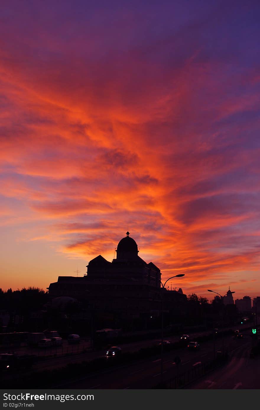 Sunrise in the downtown, city of Beijing. Sunrise in the downtown, city of Beijing.