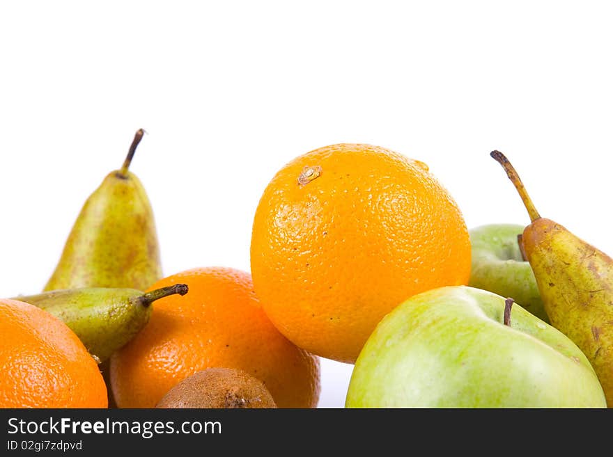 Fresh fruit isolated on a white background