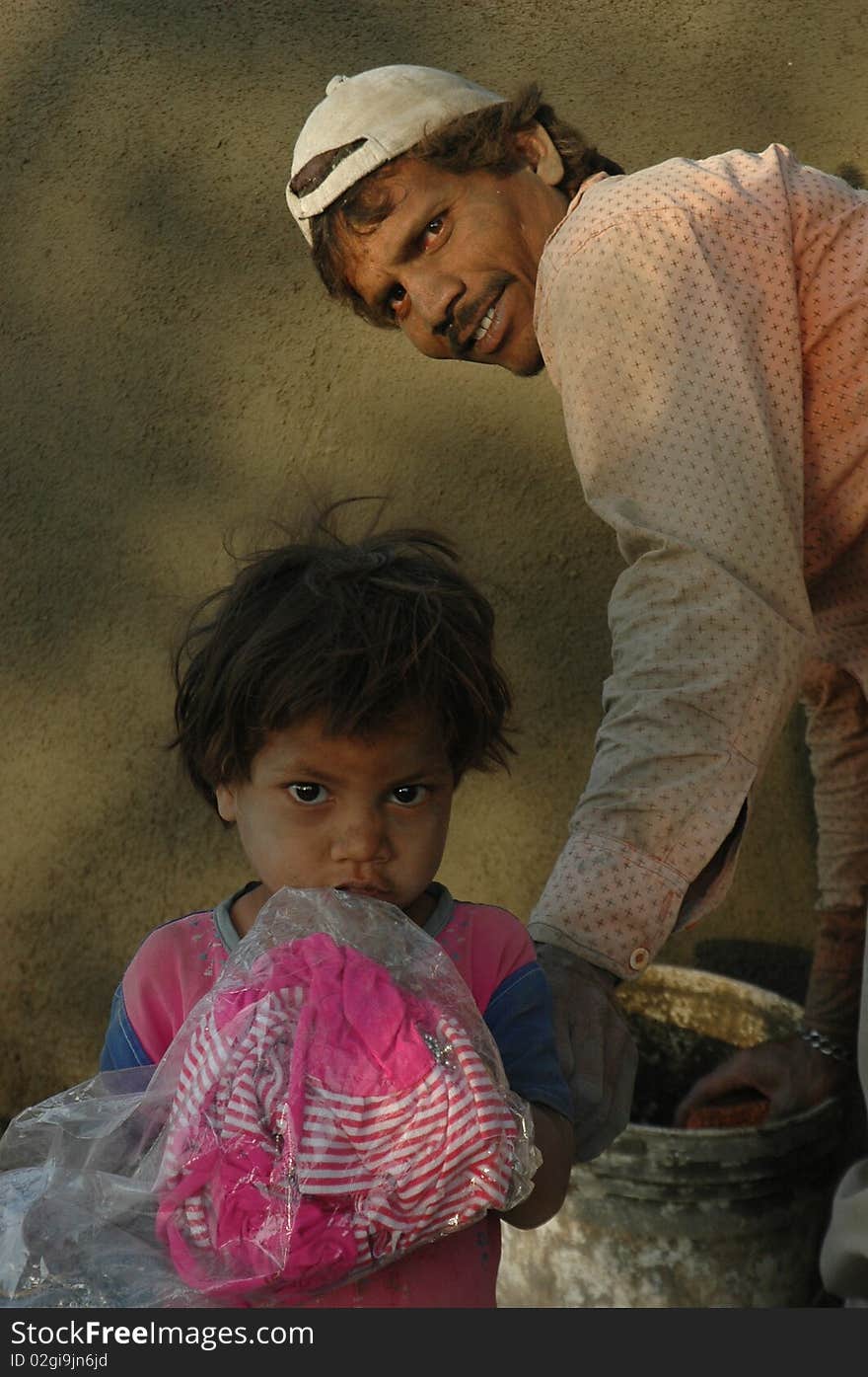 This is a photograph of father and child