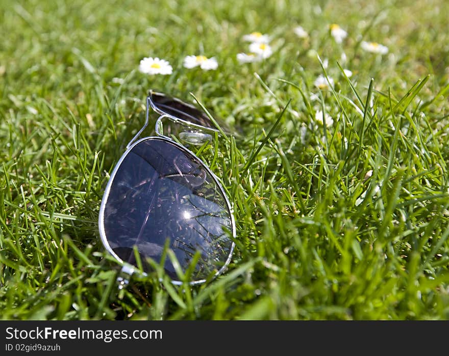 Sunglasses in the grass