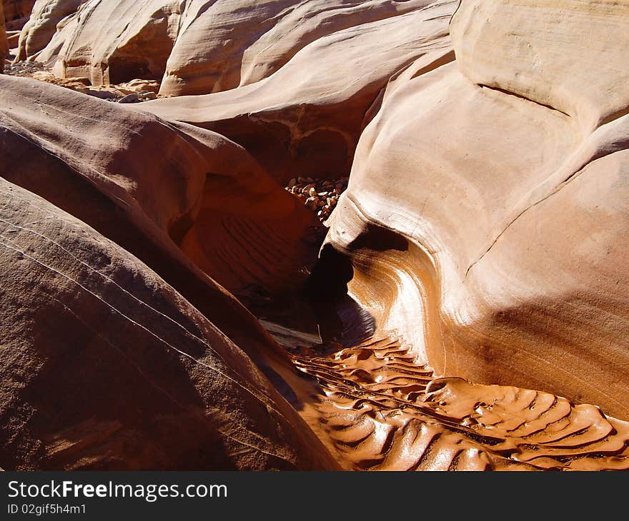 After the rain riverbed becomes a chocolate stream. After the rain riverbed becomes a chocolate stream