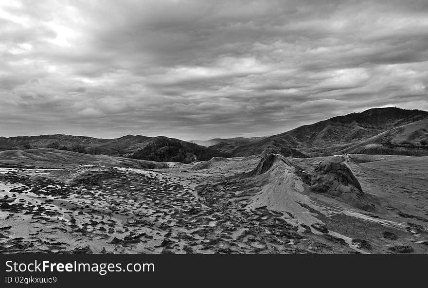 Muddy land, photo taken in Buzau Romania Black and White. Muddy land, photo taken in Buzau Romania Black and White