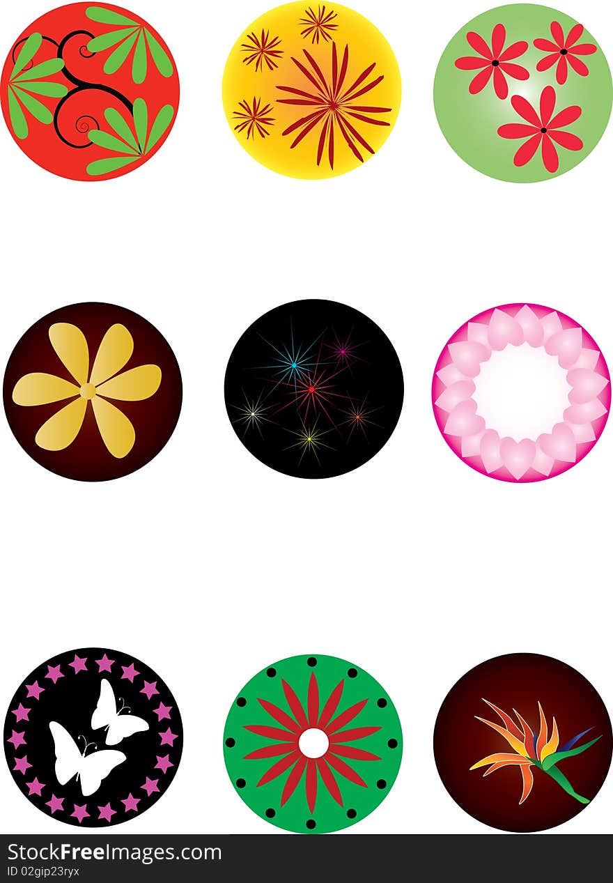 A set of circles which cn be used for backgrounds. A set of circles which cn be used for backgrounds