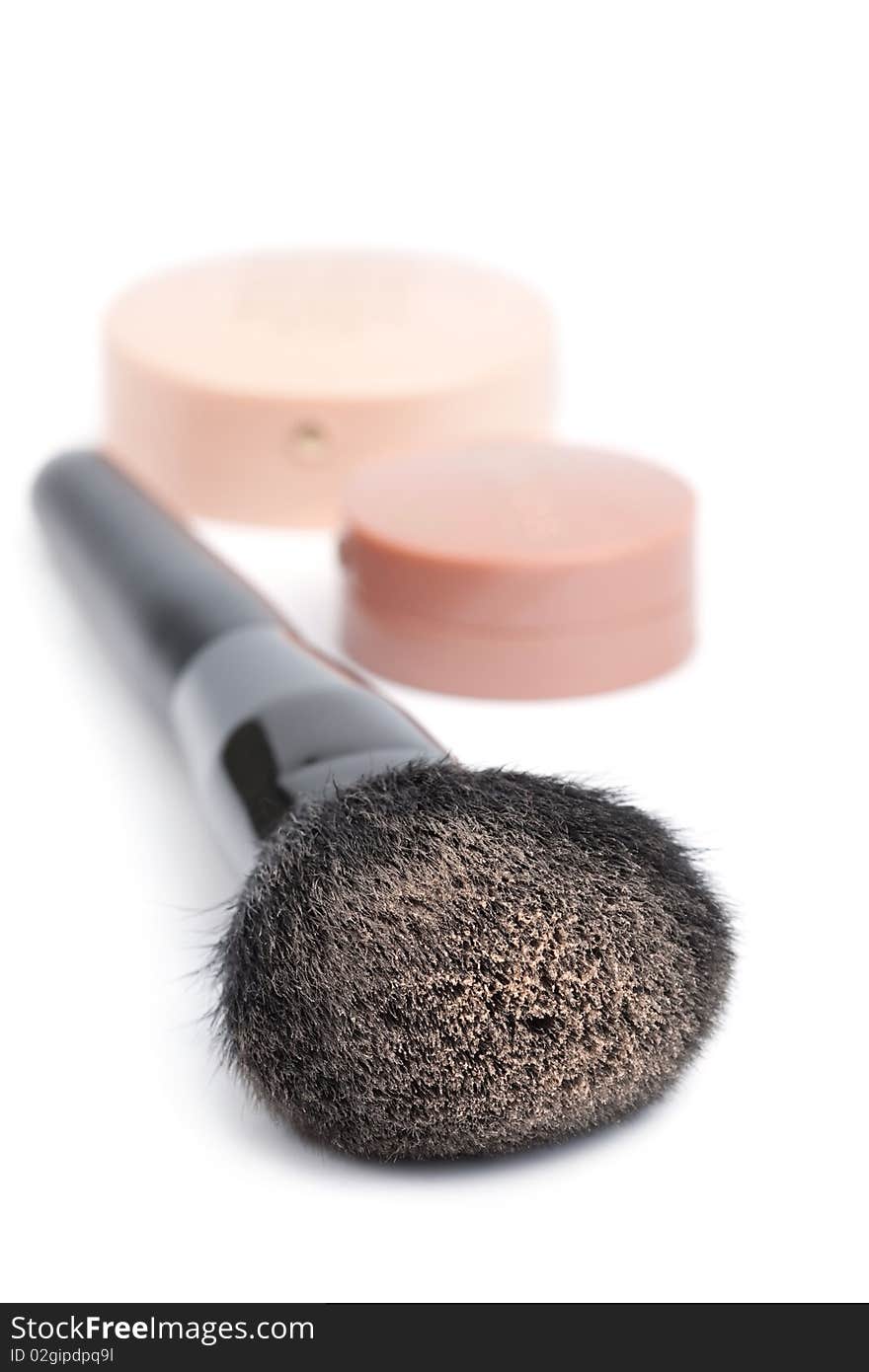 Black Brush And Powder Isolated