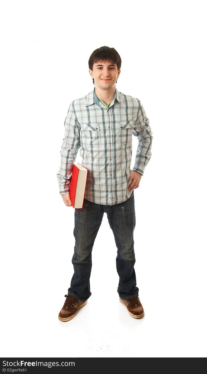 The young student isolated on a white background