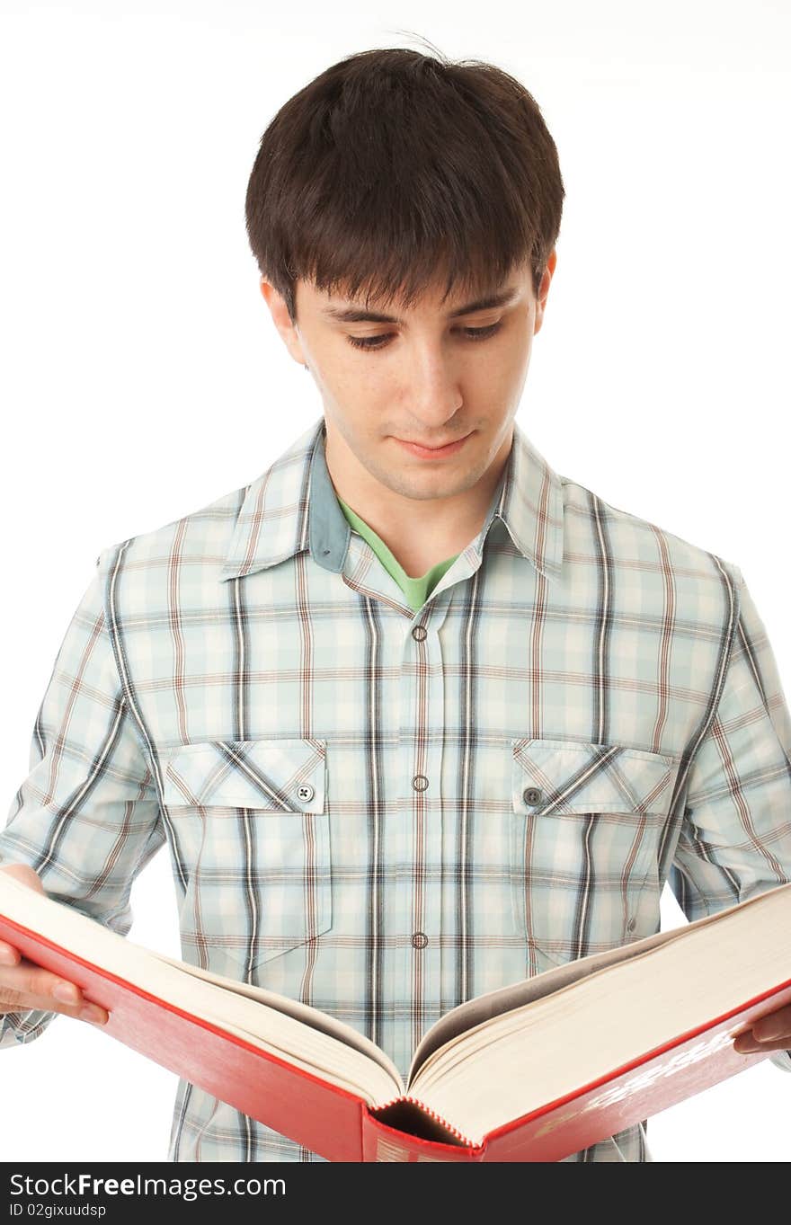 The young student isolated on a white background