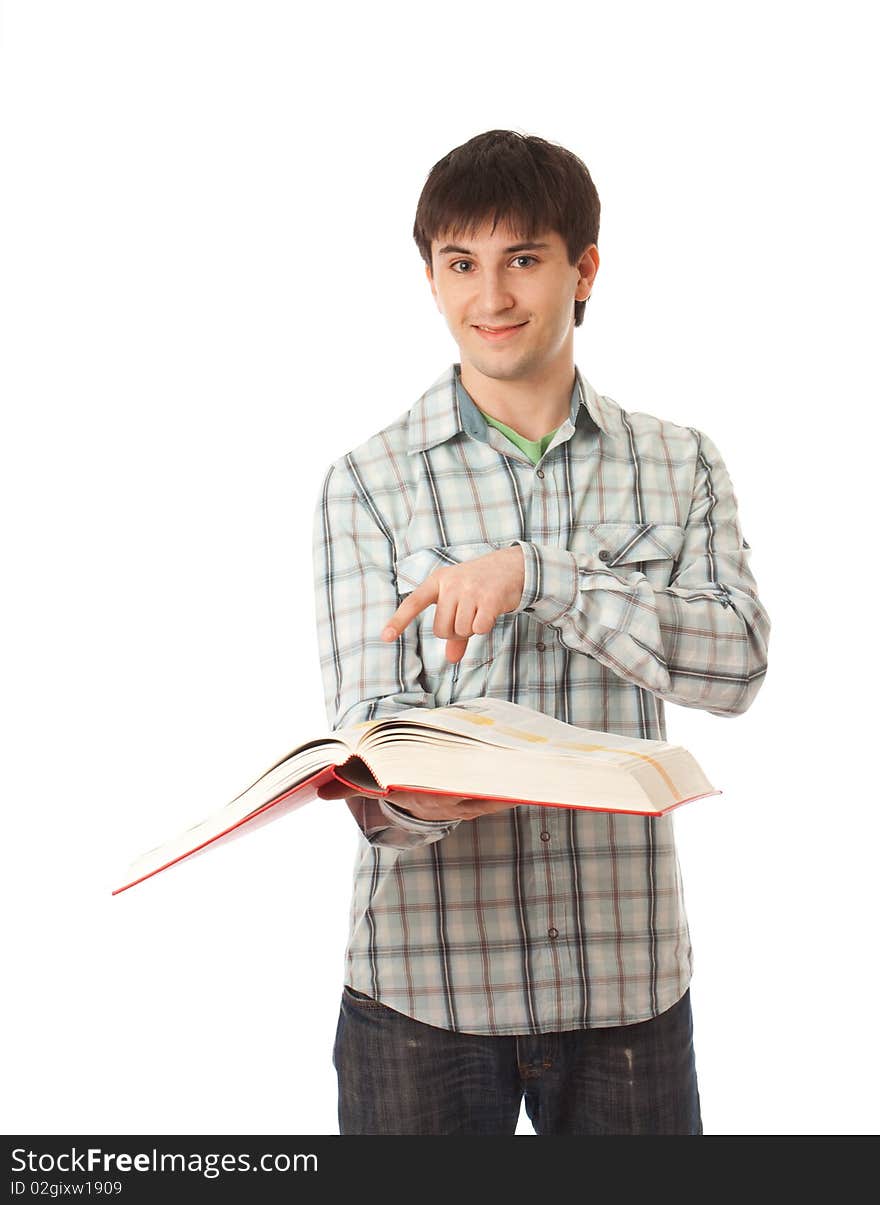 The young student isolated on a white background