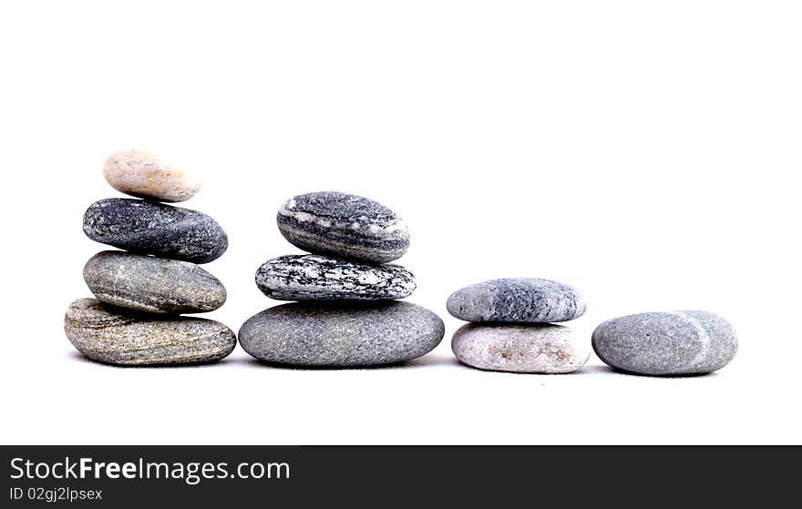 Stones on a white background