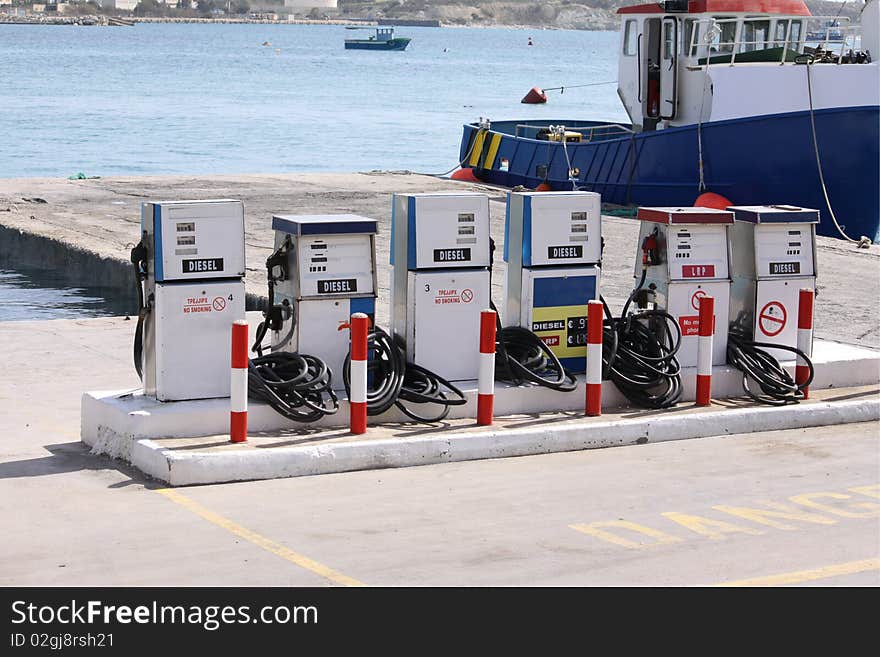 Old working gas station in malta by the coast