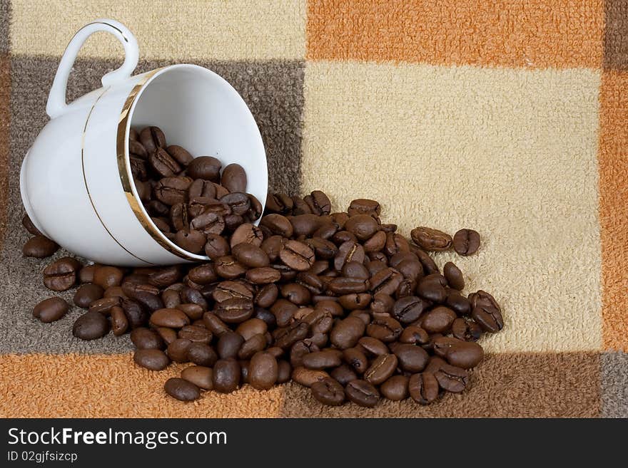 Porcelain Cup With Coffee Grains