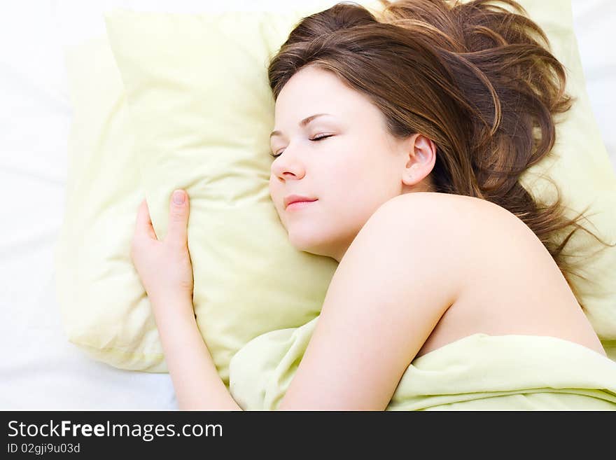 Beautiful young woman in her sleep. Beautiful young woman in her sleep