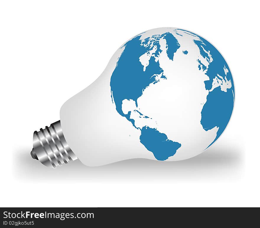 Lightbulb with map