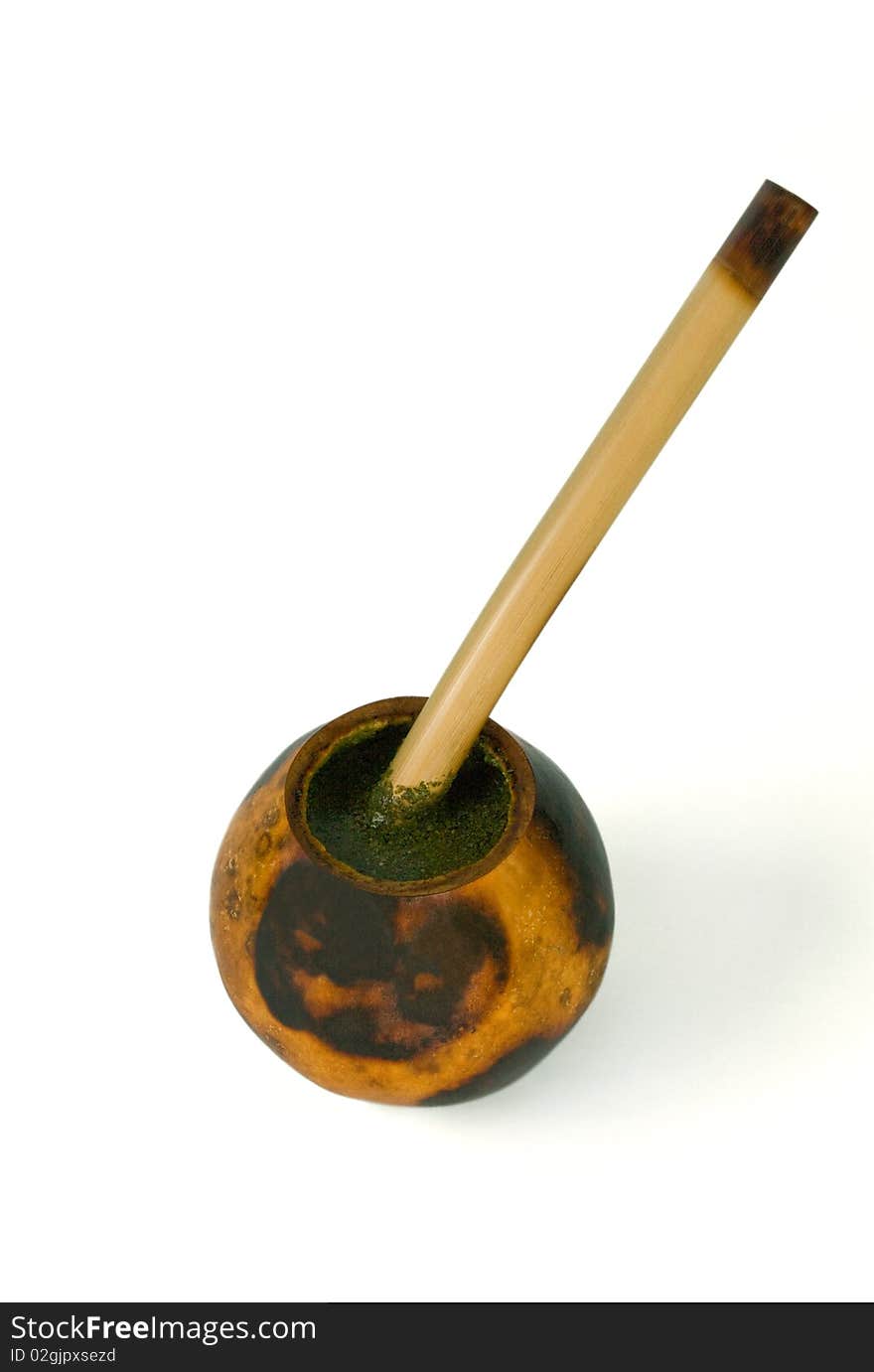 Yerba Mate brewed in calabash