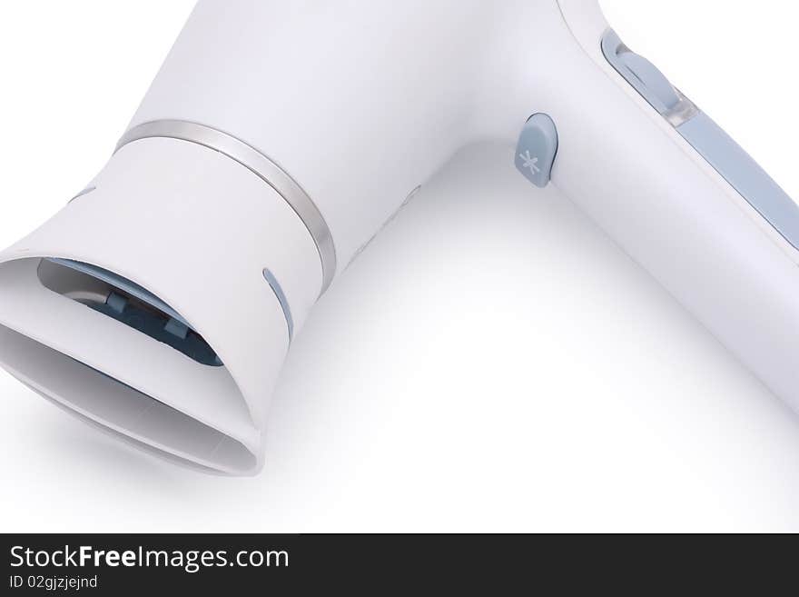 Hair dryer close-up; clipping path