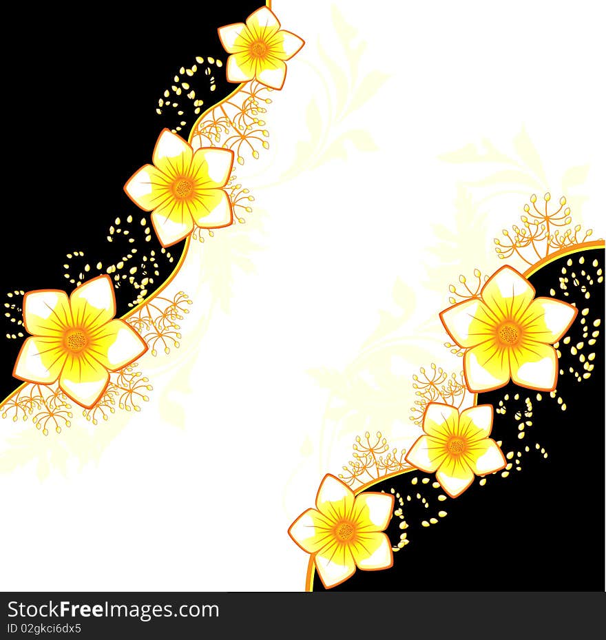 Floral background, illustration with copy space area