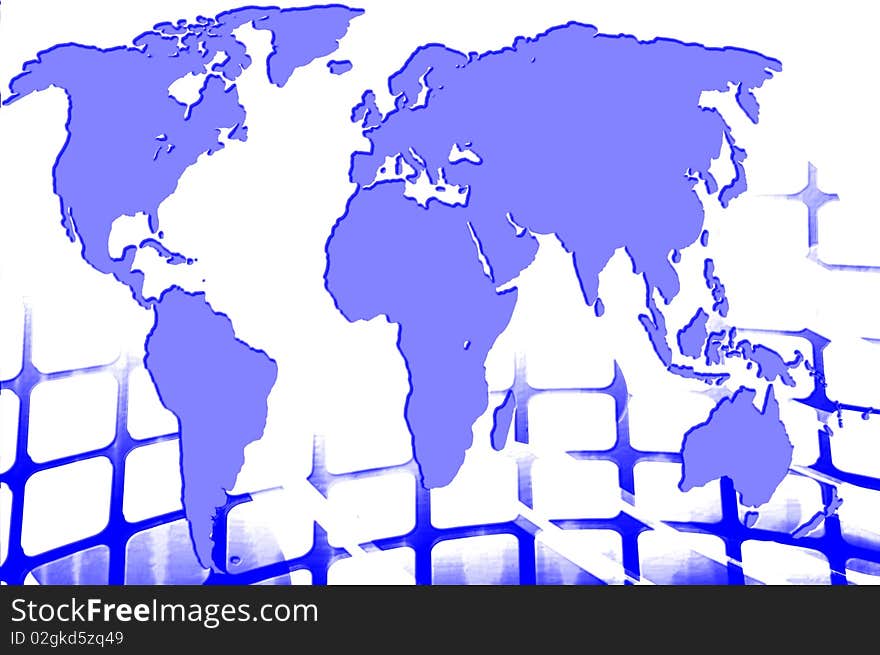 World map purple grunge art background style