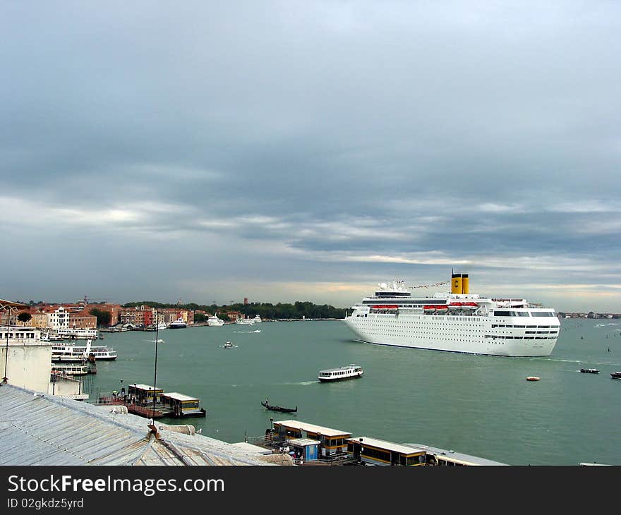 Cruise ship in Venice Italy. Cruise ship in Venice Italy