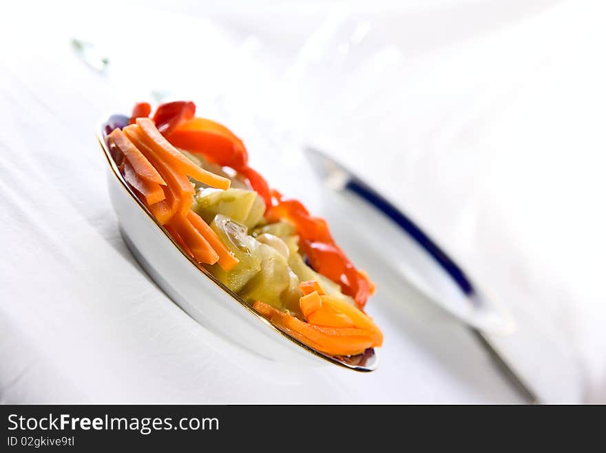 Canned Vegetables On Plate