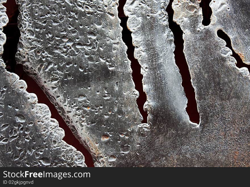 Bizarre torn steel surface