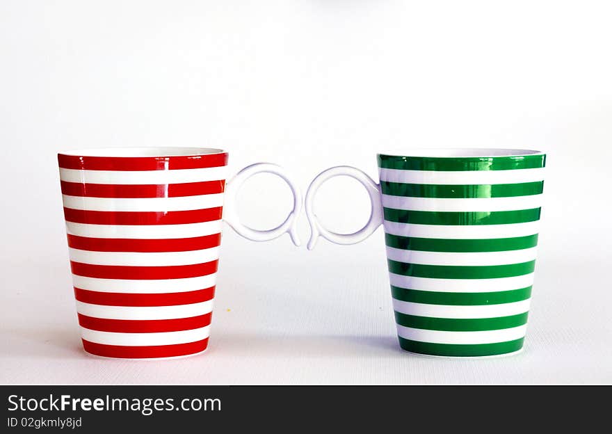 Cups for milk colored stripes