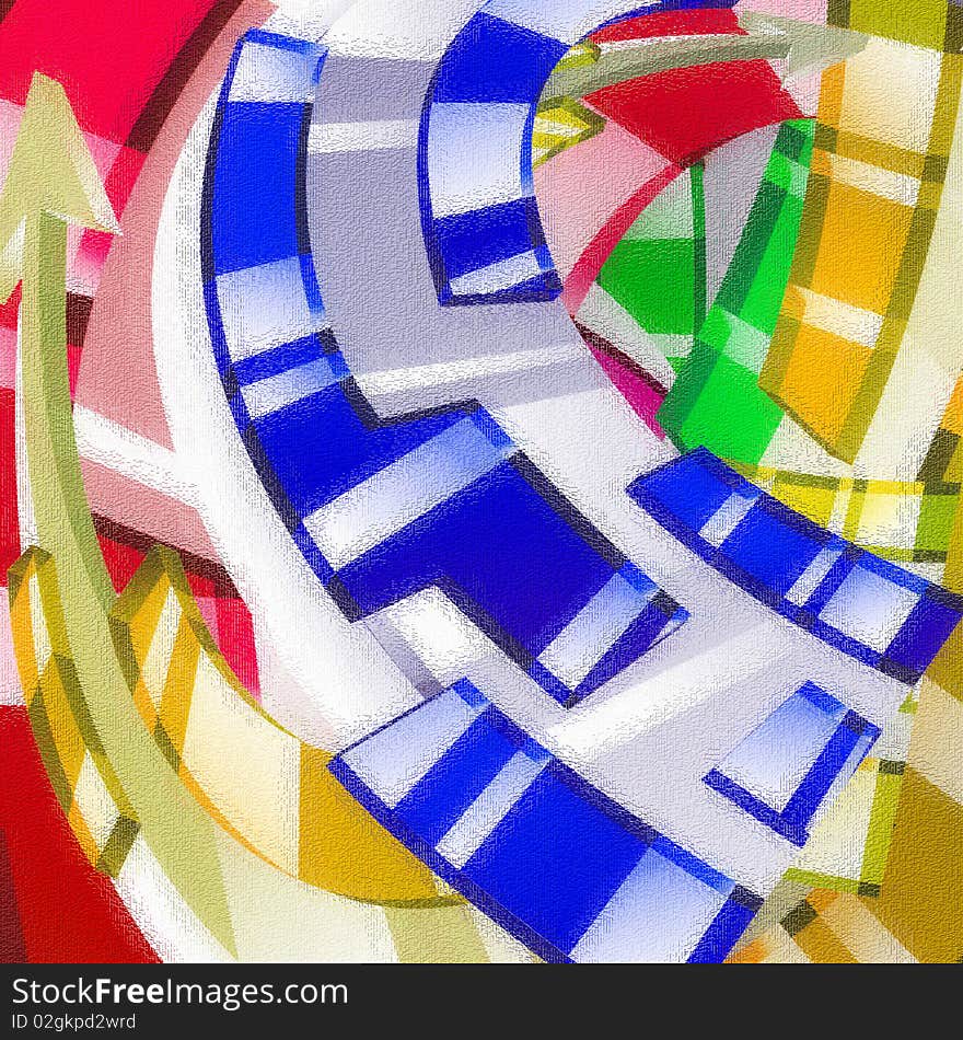 Abstract image of colored lines, illustration. Abstract image of colored lines, illustration