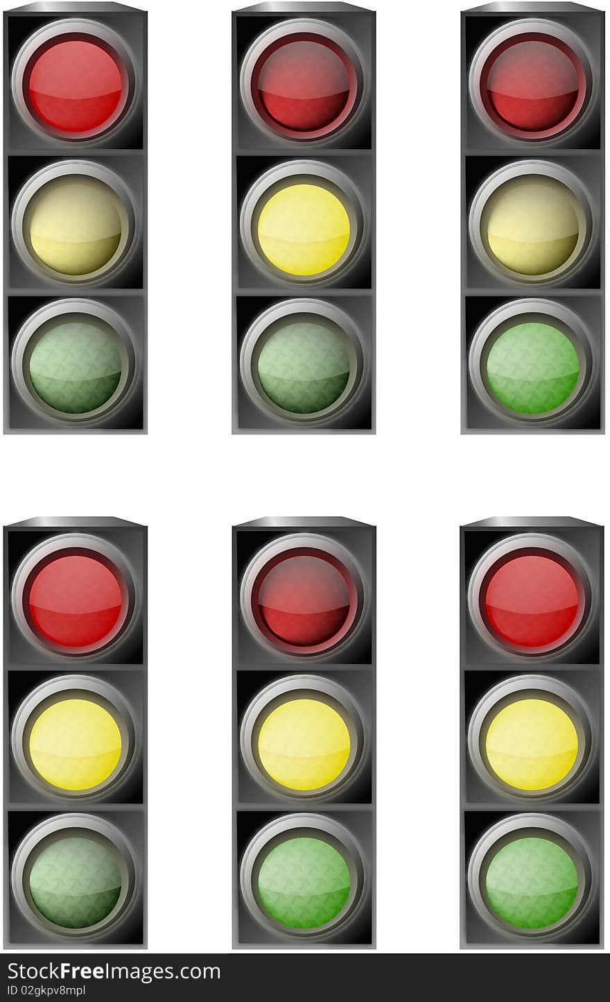 Traffic lights in various combinations