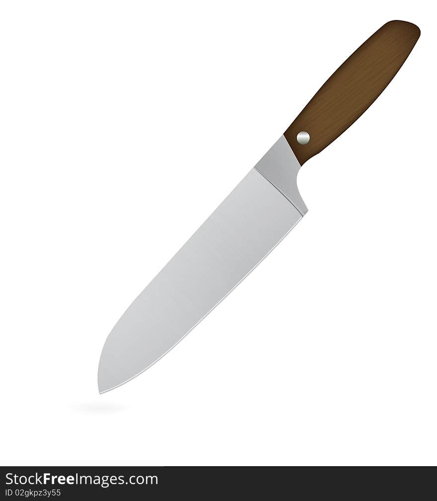 Kitchen chef's knife isolated on a white background