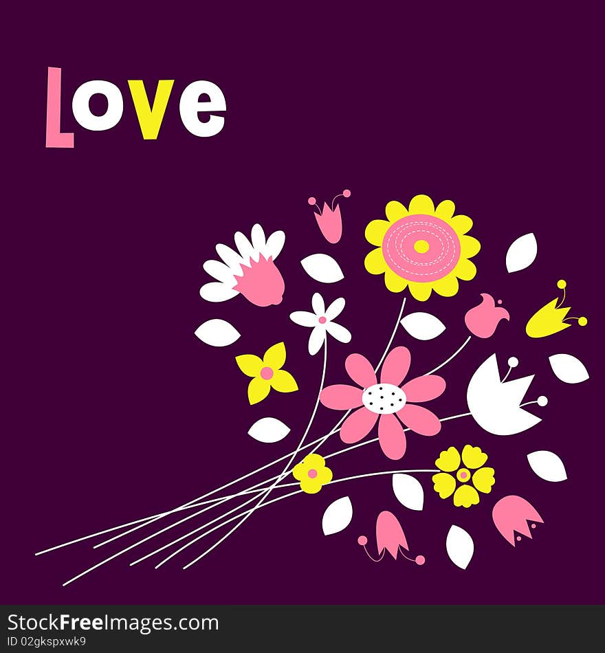 Vector illustration of flower background. Vector illustration of flower background